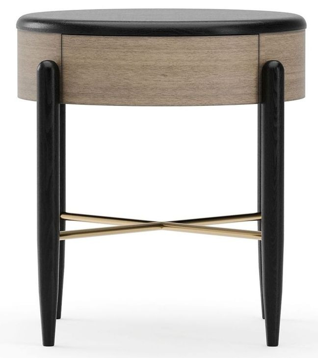 Madera Chocolate Koto Matte and Walnut 1 Drawer Accent Nightstand
