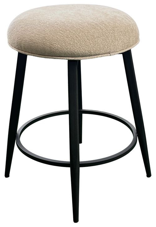 Metal Base Barstools Champagne Performance Fabric Swivel Backless Bar Stool