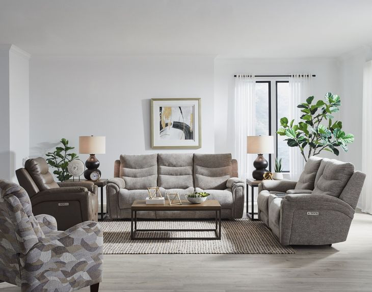 Catalina Sandstone Zero Gravity Triple Power Reclining Living Room Set with USB Charging