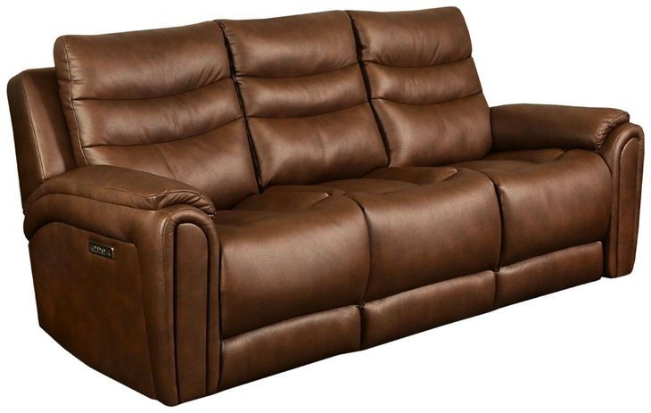 Catalina Amber Leather 90" Zero Gravity Triple Power Reclining Sofa with USB Charging