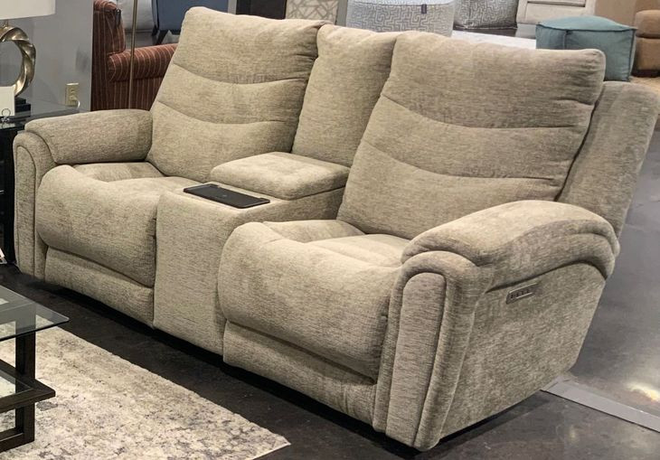 Catalina Sandstone 79" Zero Gravity Triple Power Reclining Console Loveseat with USB Charging
