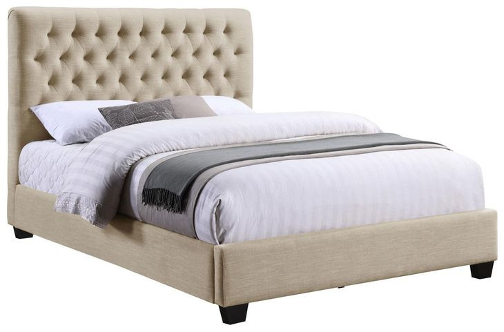 Chloe Oatmeal Upholstered Full Panel Bed
