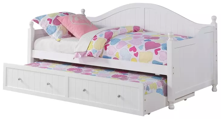 Julie Ann White Curved Back Twin Daybed With Trundle