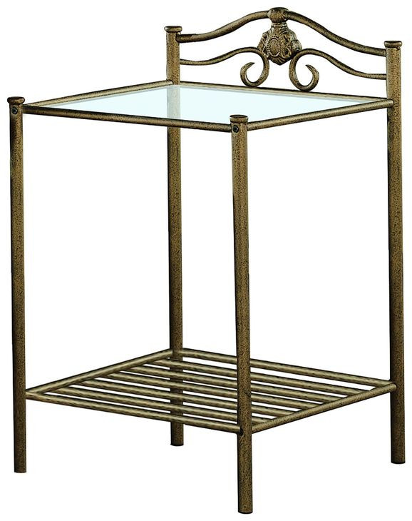 Sydney Antique Brushed Gold Metal Nightstand