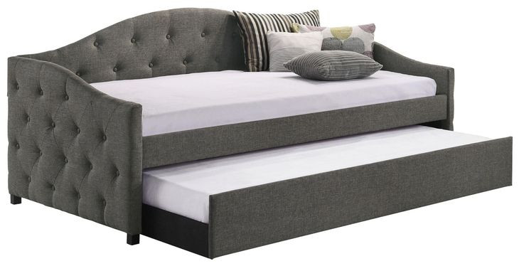 Sadie Grey and Black Twin Daybed with Trundle