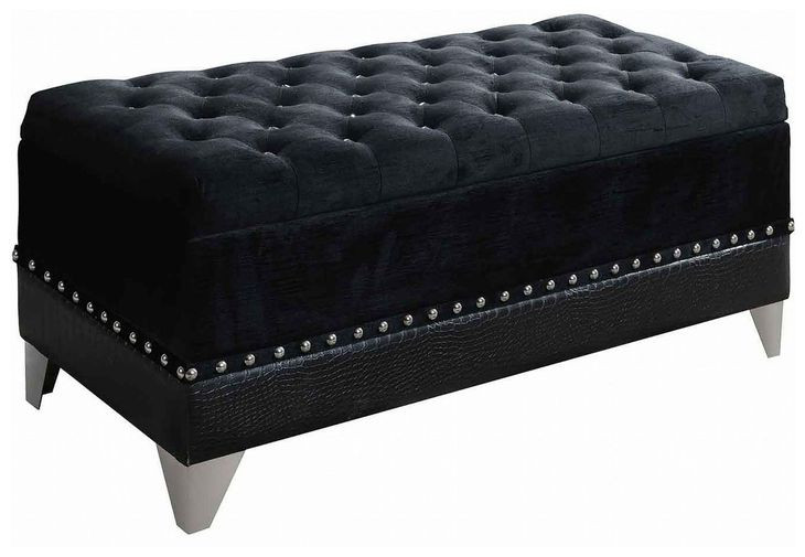 Barzini Black Upholstered Bench