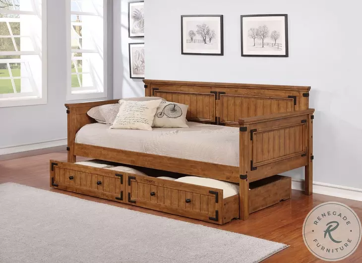 Oakdale Rustic Honey Twin Daybed with Trundle