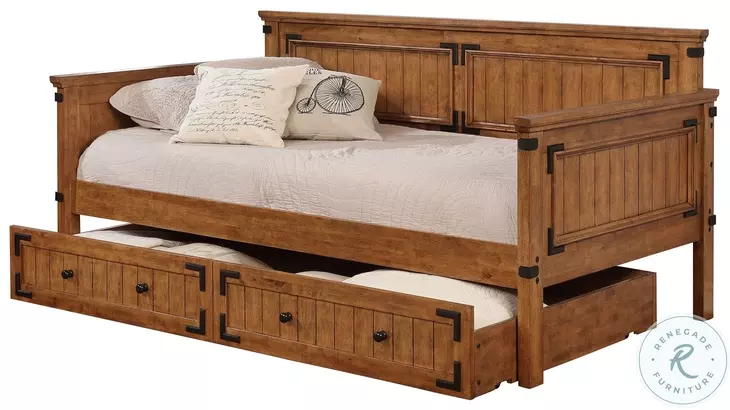 Oakdale Rustic Honey Twin Daybed with Trundle