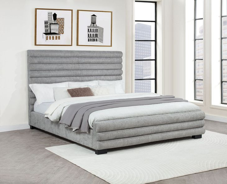 Patricia Gray California King Upholstered Platform Bed