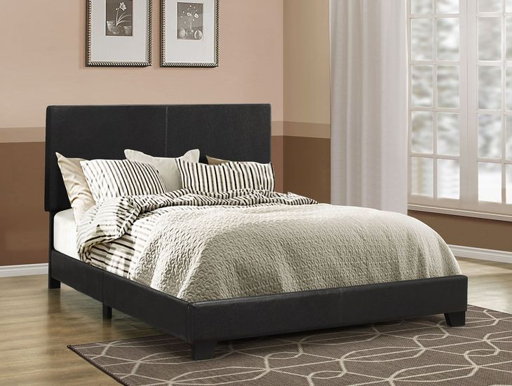 Dorian Black California King Upholstered Panel Bed