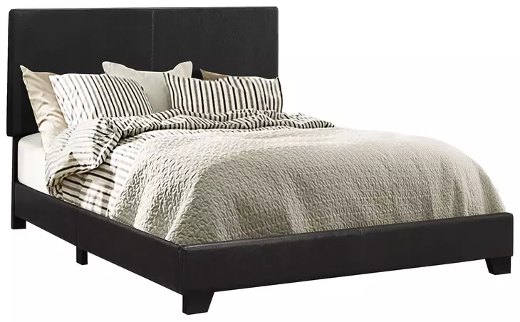 Dorian Black California King Upholstered Panel Bed
