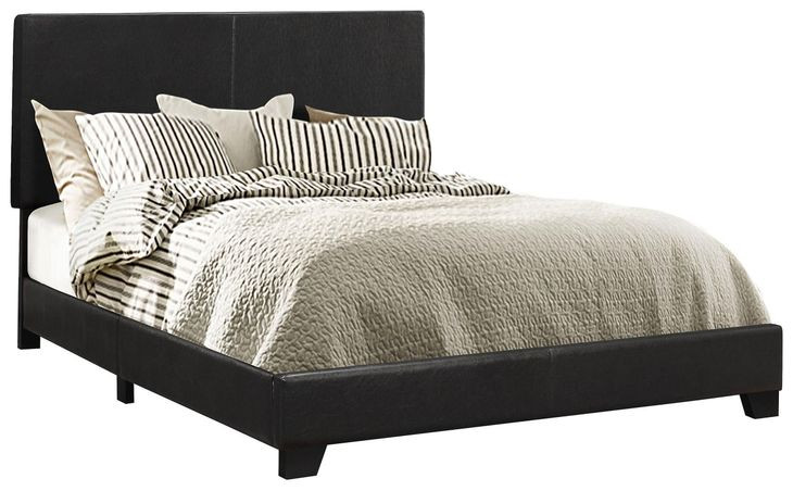 Dorian Black Upholstered Queen Panel Bed