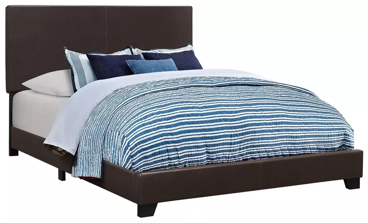 Dorian Brown Upholstered Full Panel Bed