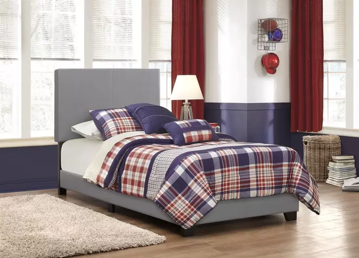 Dorian Grey Upholstered Twin Panel Bed