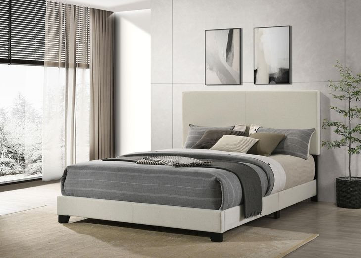 Dorian Cream Queen Upholstered Panel Bed