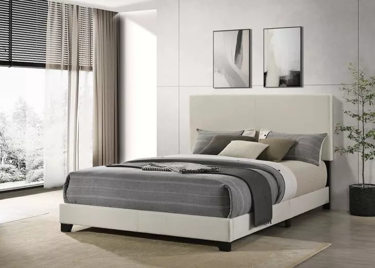 Dorian Cream Queen Upholstered Panel Bed