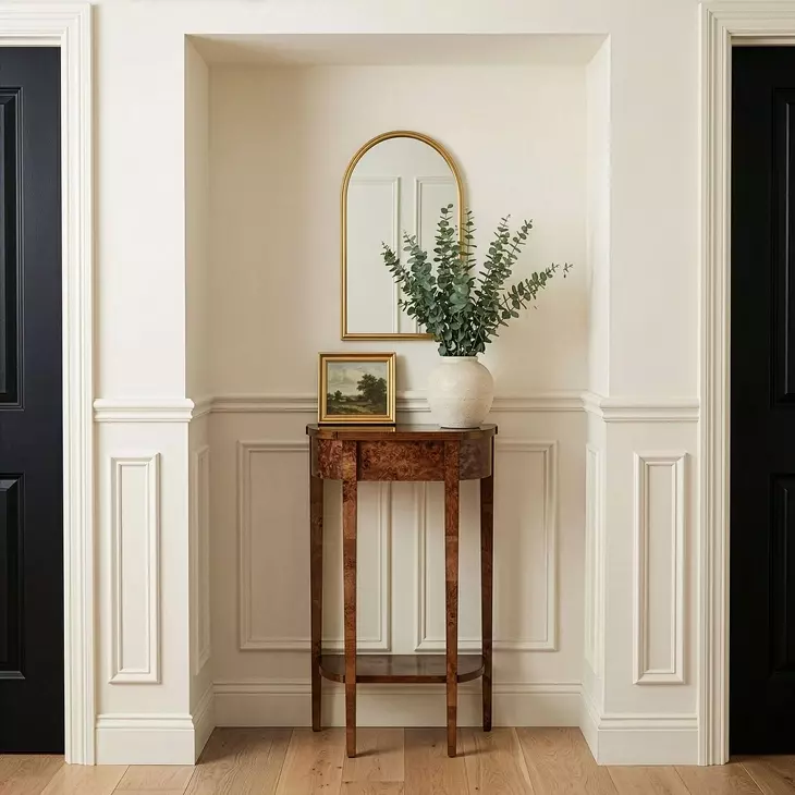 Wendell Brown Demilune Console Table