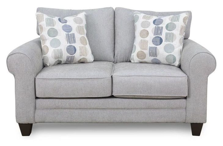 Amos Pebble Gray 64" Loveseat