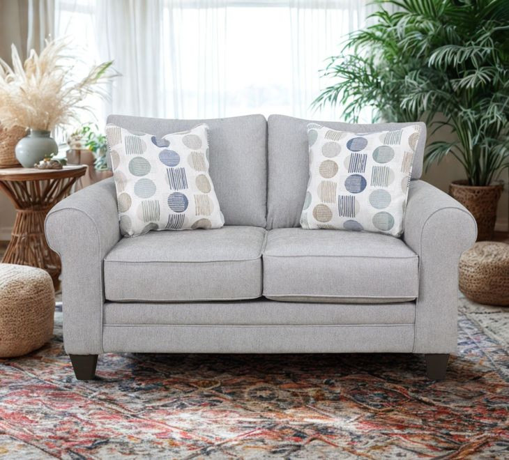 Amos Pebble Gray 64" Loveseat