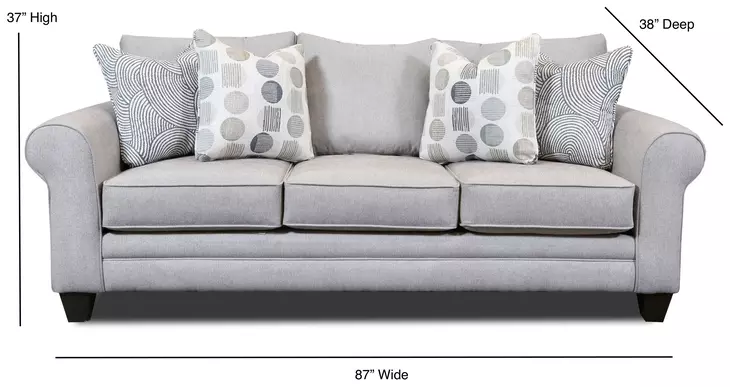 Amos Pebble Gray 87" Queen Sleeper Sofa