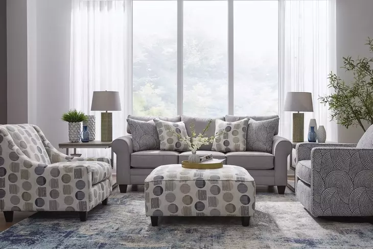 Amos Pebble Gray 87" Sofa