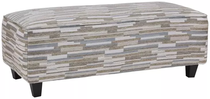 Amos Sand Beige and Brown Upholstered Rectangular Cocktail Ottoman