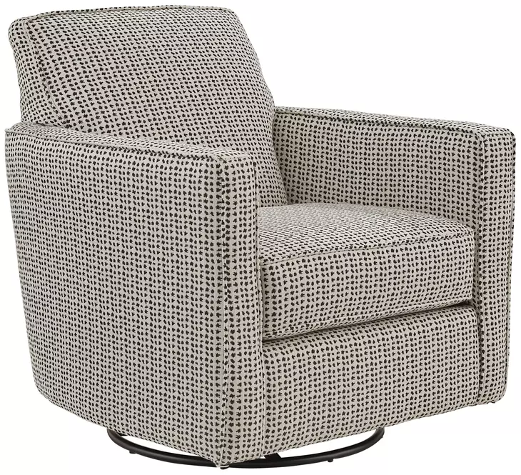 Wowza Dusk Tan and Black Upholstered Swivel Glider Accent Chair