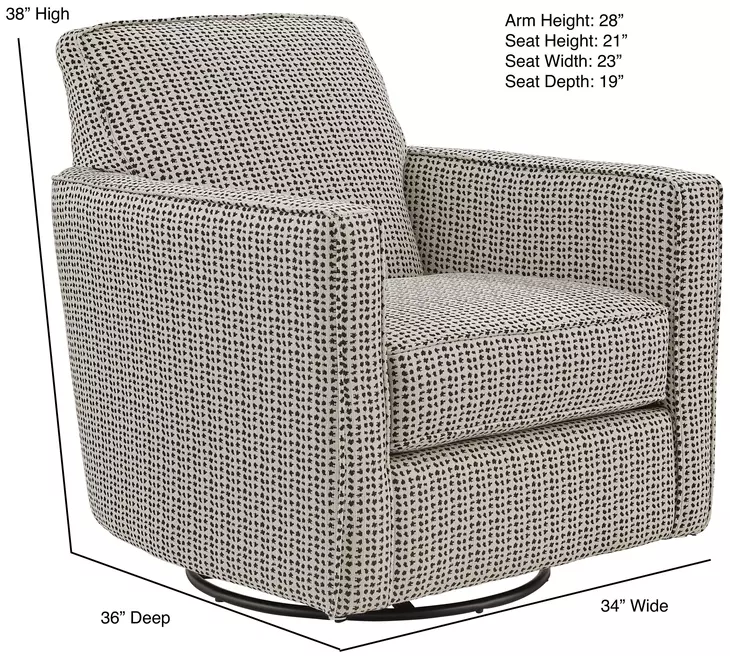 Wowza Dusk Tan and Black Upholstered Swivel Glider Accent Chair