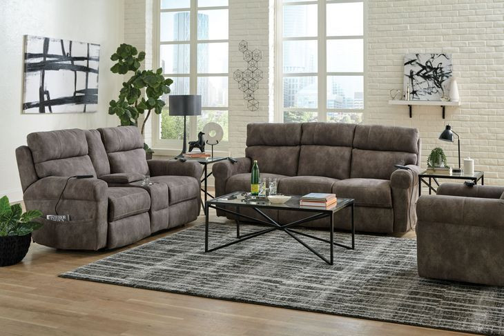 Tranquility Pewter Lay Flat Power Reclining Living Room Set