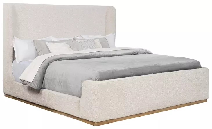 Nala Cream Upholstered King Sleigh Bed