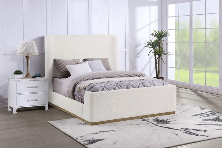 Nala Cream Upholstered Queen Sleigh Bed