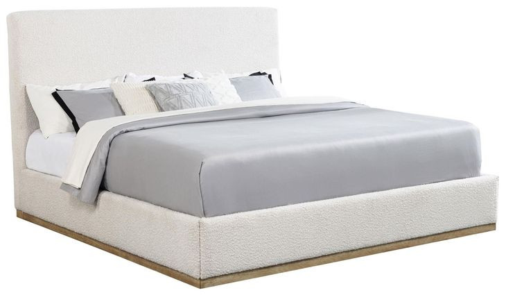 Knox Cream Upholstered King Platform Bed