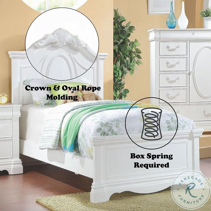 Estrella White Full Panel Bed