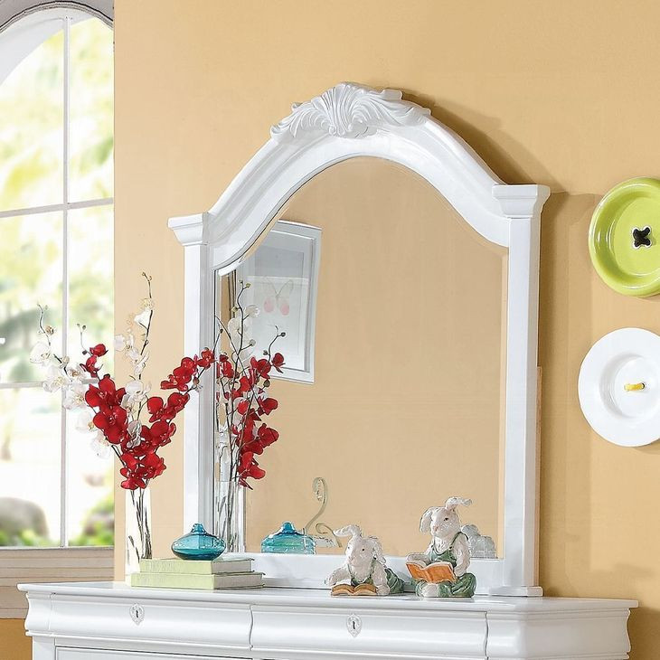 Estrella White Arched Dresser Mirror