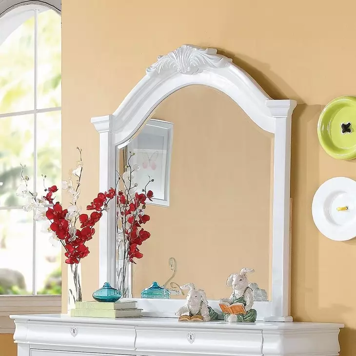 Estrella White Arched Dresser Mirror