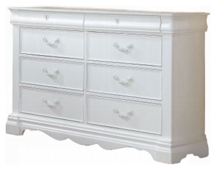 Estrella White 8 Drawer Dresser