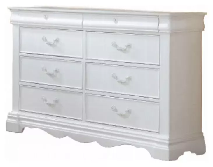 Estrella White 8 Drawer Dresser