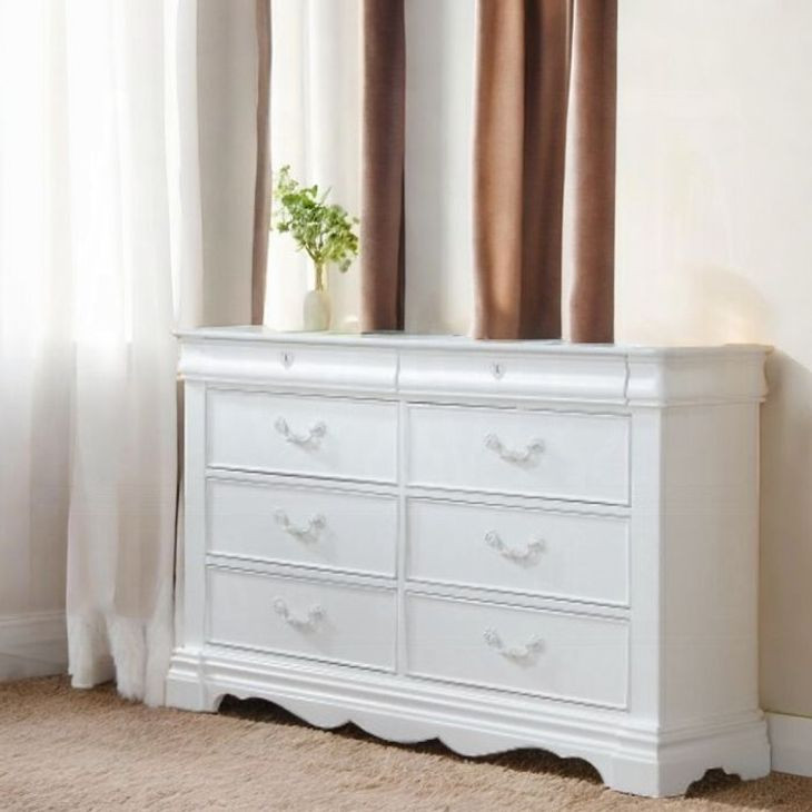 Estrella White 8 Drawer Dresser