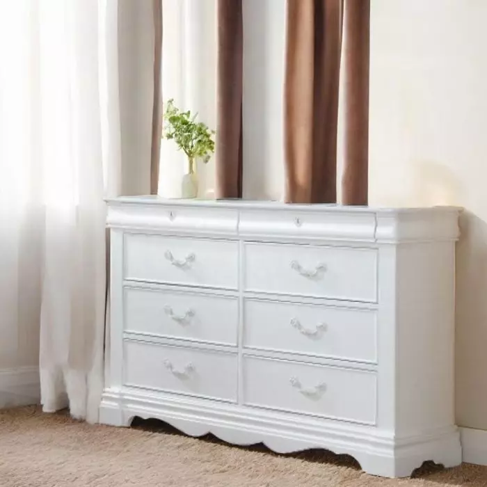 Estrella White 8 Drawer Dresser