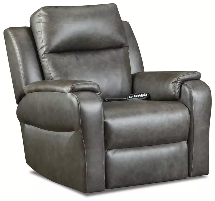 Davidson Slate Leather Zero Gravity Power Recliner with Power Headrest and Massage