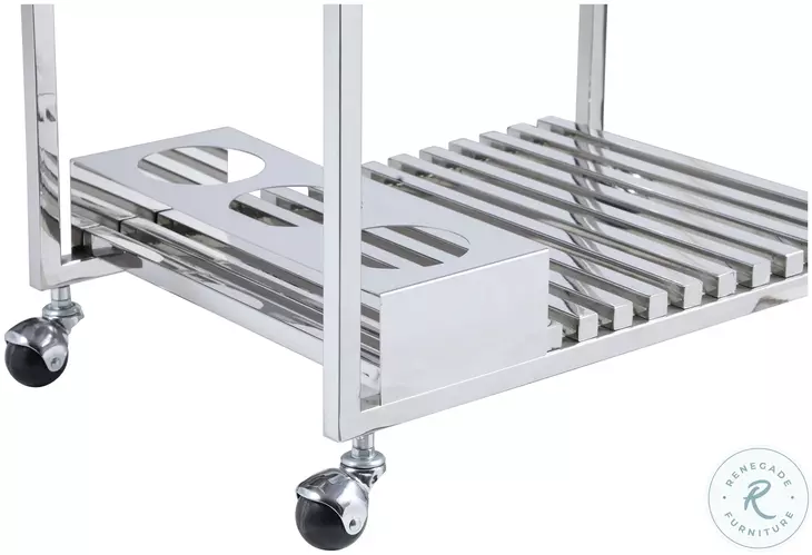3030 Polished Stainless Steel Tea Cart