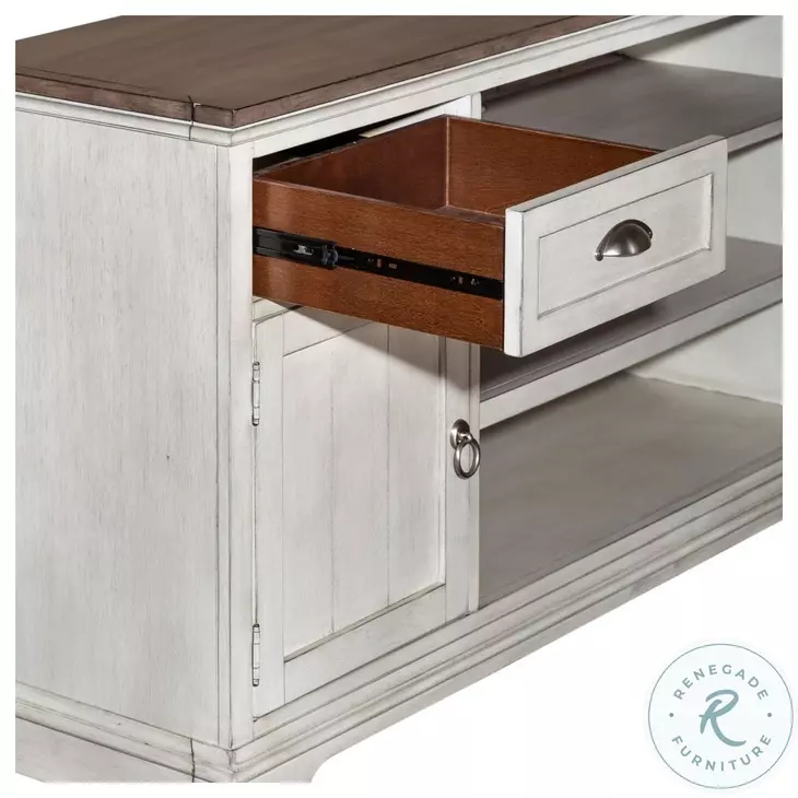 Ocean Isle Antique White and Weathered Pine 72