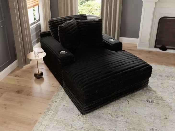 Comfrey Black 67" Chaise