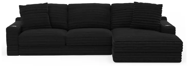 Comfrey Black 2 Piece Modular RAF Chaise Sectional