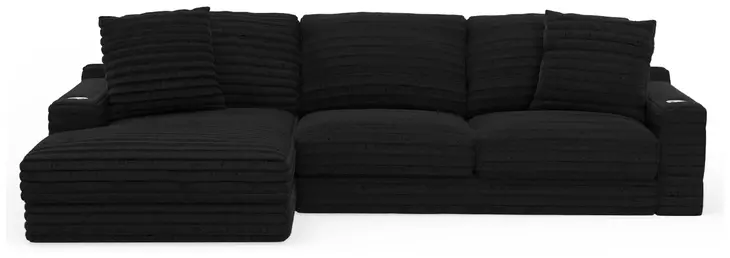 Comfrey Black 2 Piece Modular LAF Chaise Sectional