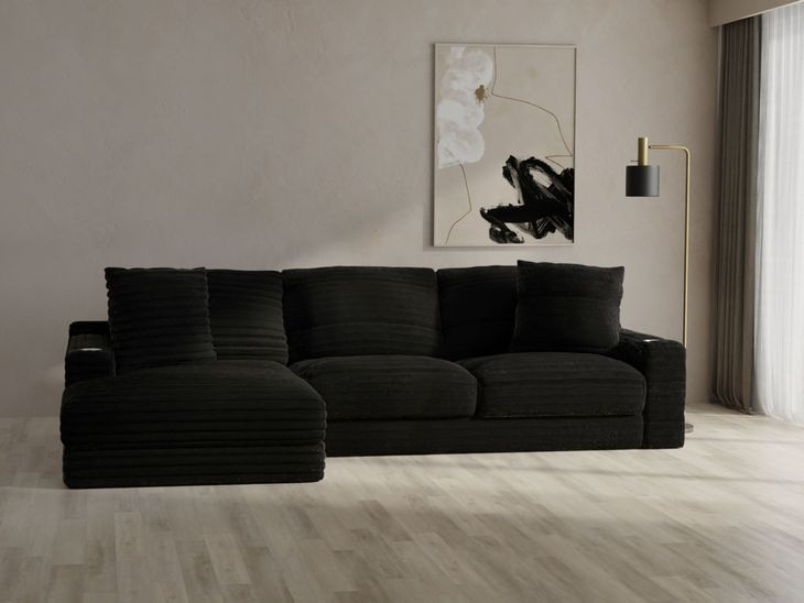 Comfrey Black 2 Piece Modular LAF Chaise Sectional