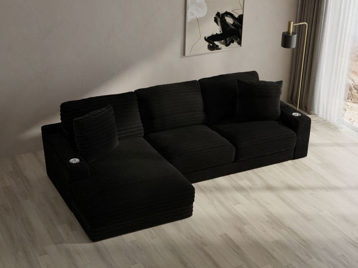 Comfrey Black Modular Chaise Sectional