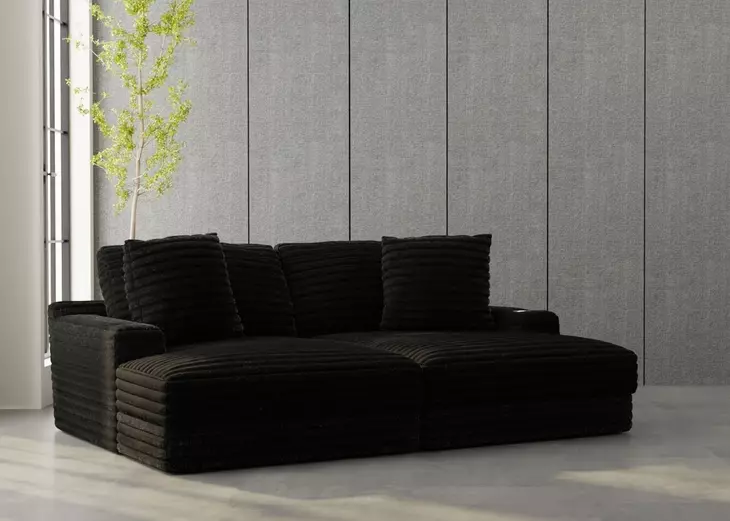 Comfrey Black 2 Piece Modular Sectional
