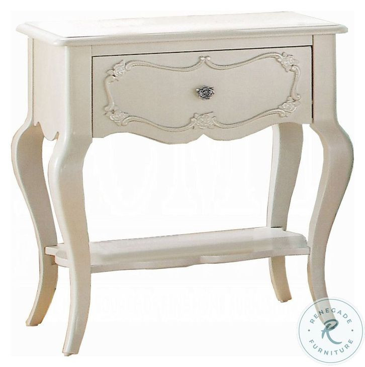 Edalene Pearl White Nightstand