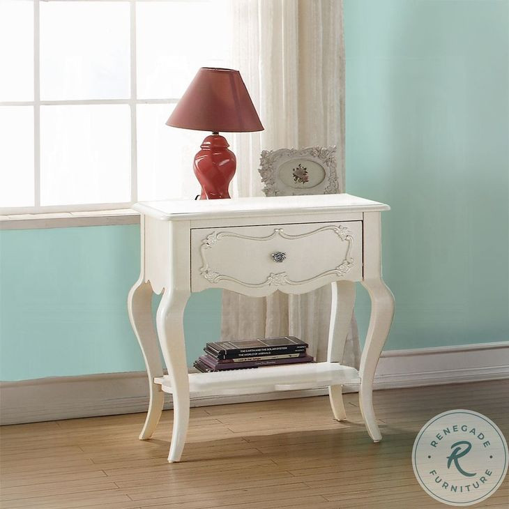 Edalene Pearl White Nightstand